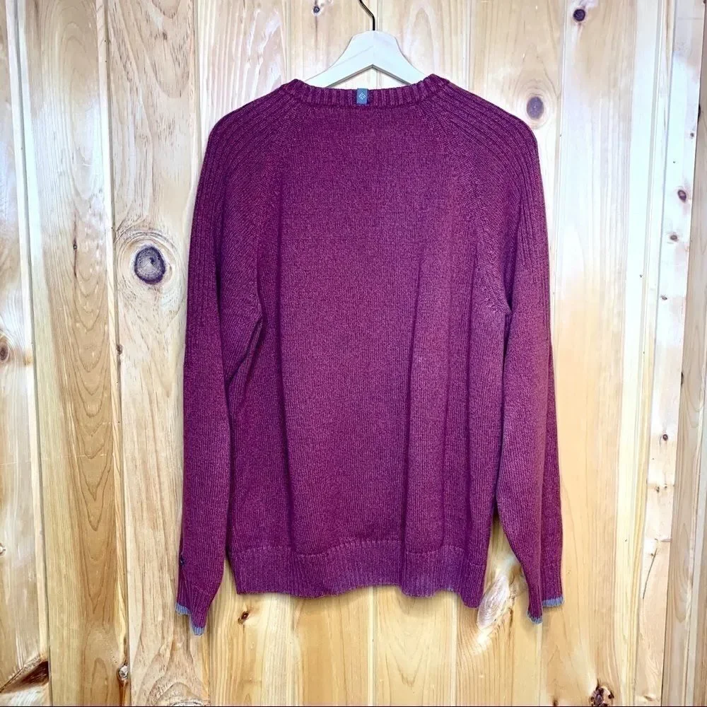 Columbia ROC V neck sweater burgundy size L